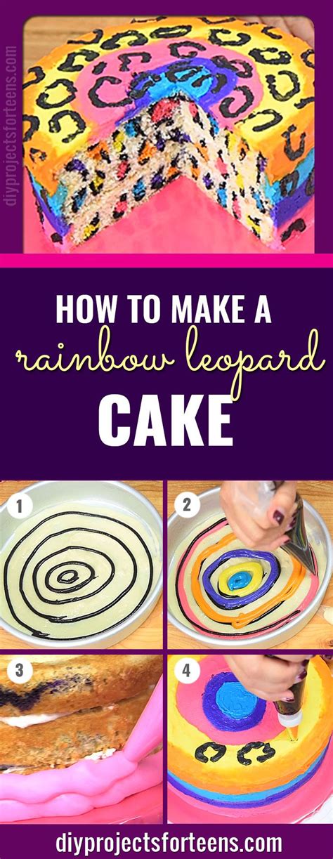 how to make rainbow leopard cake.